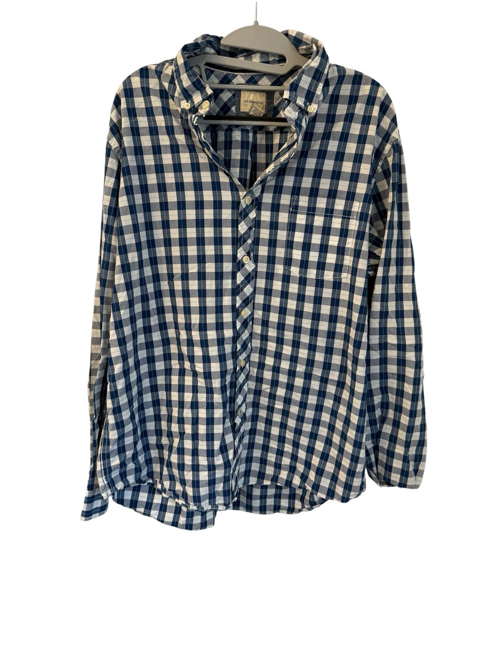 G.H. Bass & Co. Blue and White Plaid Button-Down Shirt